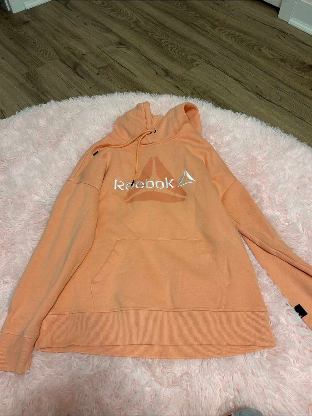 Reebok Peach Pullover Hoodie Sweatshirt